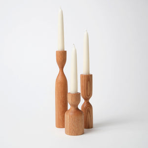Scandinavian candlesticks| 3 pieces | Oak