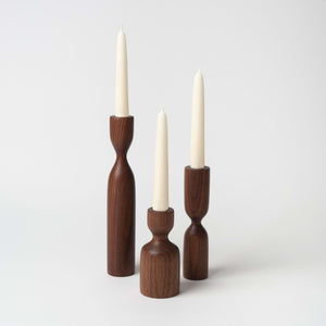 Scandinavian candlesticks | 3 pieces | Walnut