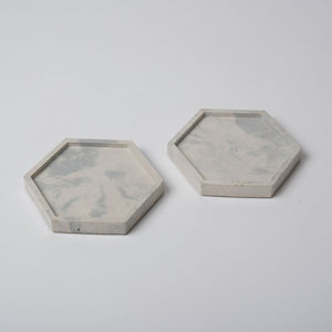 Sous-verres hexagonaux | Marbré gris